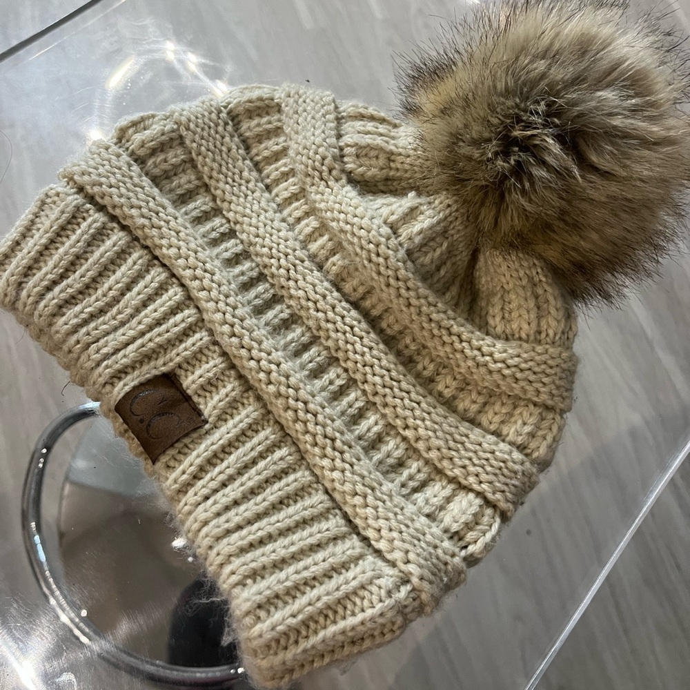 Cute Beige Winter Hat